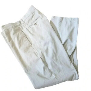 Eddie Bauer Khaki Pants 36" x 32" Men's Flat Front 100% Cotton Outdoor Hiking